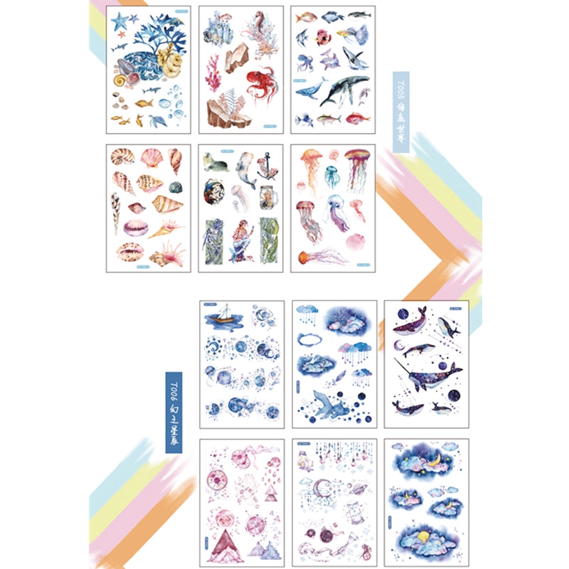 Set 6 Tờ Sticker Dán Trang Trí Sáng Tạo