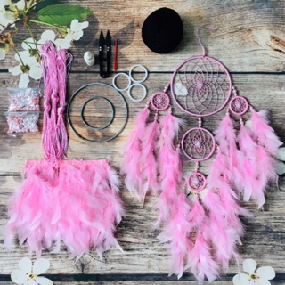 Full bộ nguyên liệu làm dreamcatcher( có video tự quay )