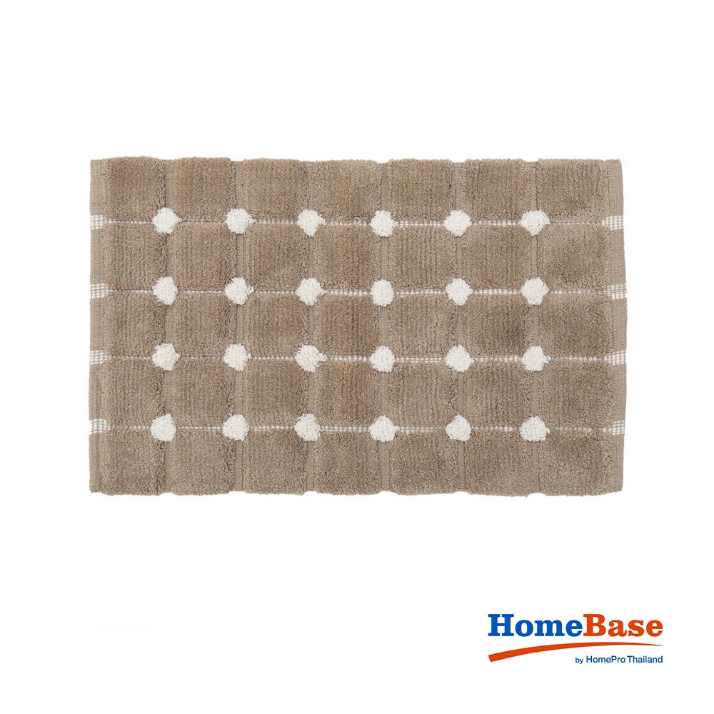 HomeBase HLS Thảm lót sàn lau chân phòng tắm cotton mềm mại và thấm hút tốt SI-BOSTON W45xH70xD1 màu nâu