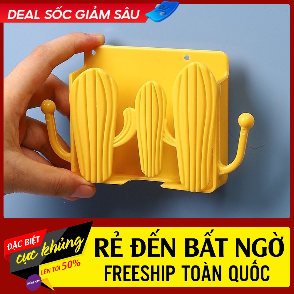 Kệ Để Điện Thoại Dán Tường Hình Xương Rồng, Giá Để Điều Khiển Điện Thoại Có Móc Treo