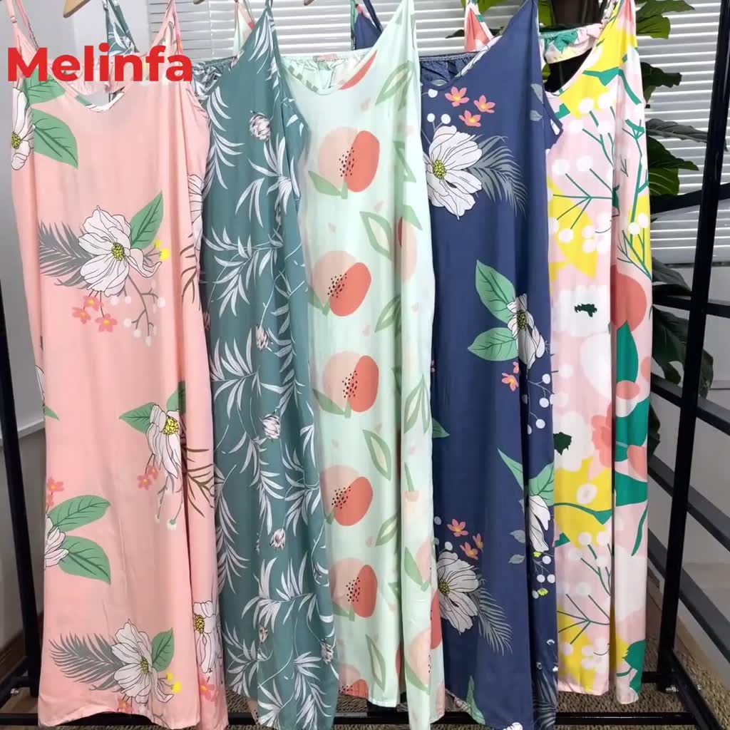 Váy ngủ hai dây nữ vải Cotton lụa tự nhiên thoáng mát mềm mại, đầm mặc nhà mùa hè freesize mã VAV0221 | BigBuy360 - bigbuy360.vn