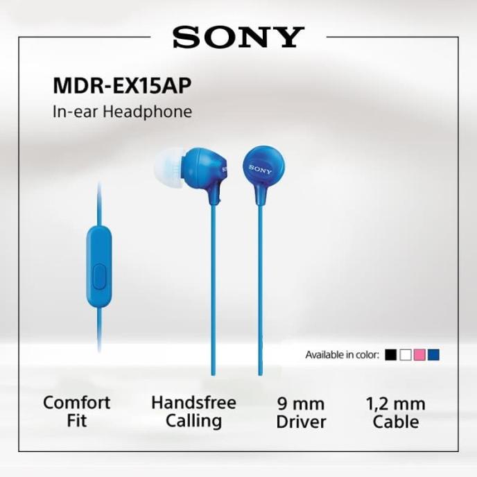 Tai Nghe Nhét Tai Sony MDR-EX15AP Blue Có Micro EX15AP / EX-15AP