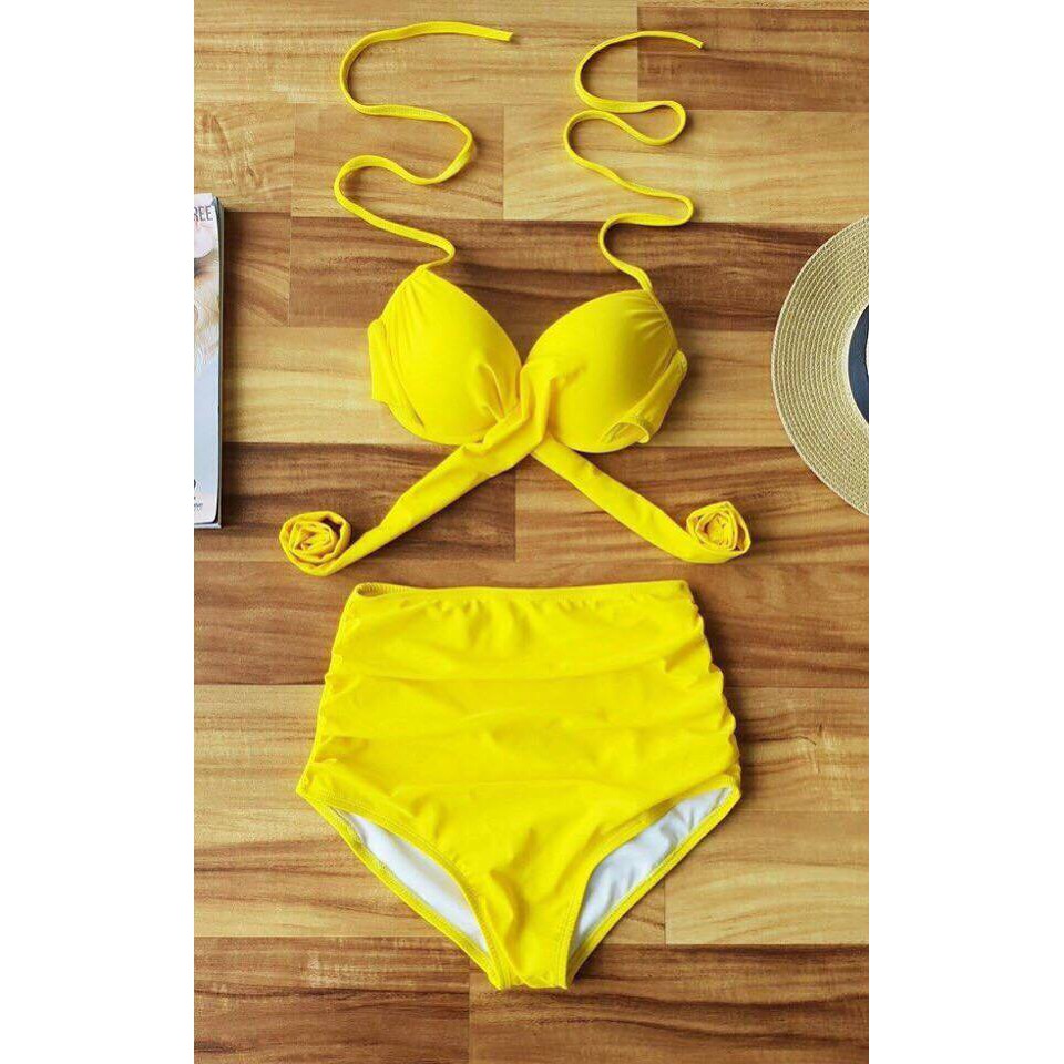 Bikini 2 Mảnh chéo vàng ( Ảnh chụp thật)