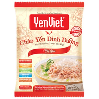 1 BỊCH CHÁO YẾN VIỆT VỊ THỊT BẰM, GÀ, CHAY RAU NẤM - GÓI 50G