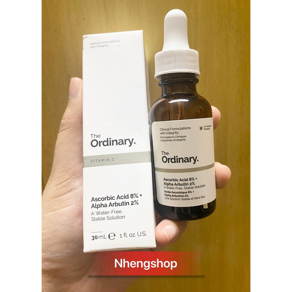 Serum dưỡng trắng gấp đôi Ascorbic acid 8% + alpha arbutin 2% The Ordinary