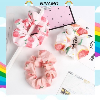 Dây cột tóc scrunchies dât buộc tóc vải họa tiết trái cây SC13