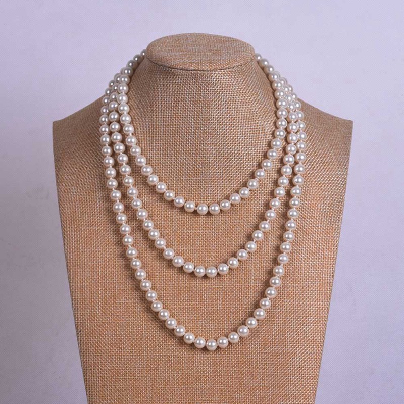 Dây chuyền xỏ ngọc trai nhân tạo phong cách Âu Mỹ sang trọng