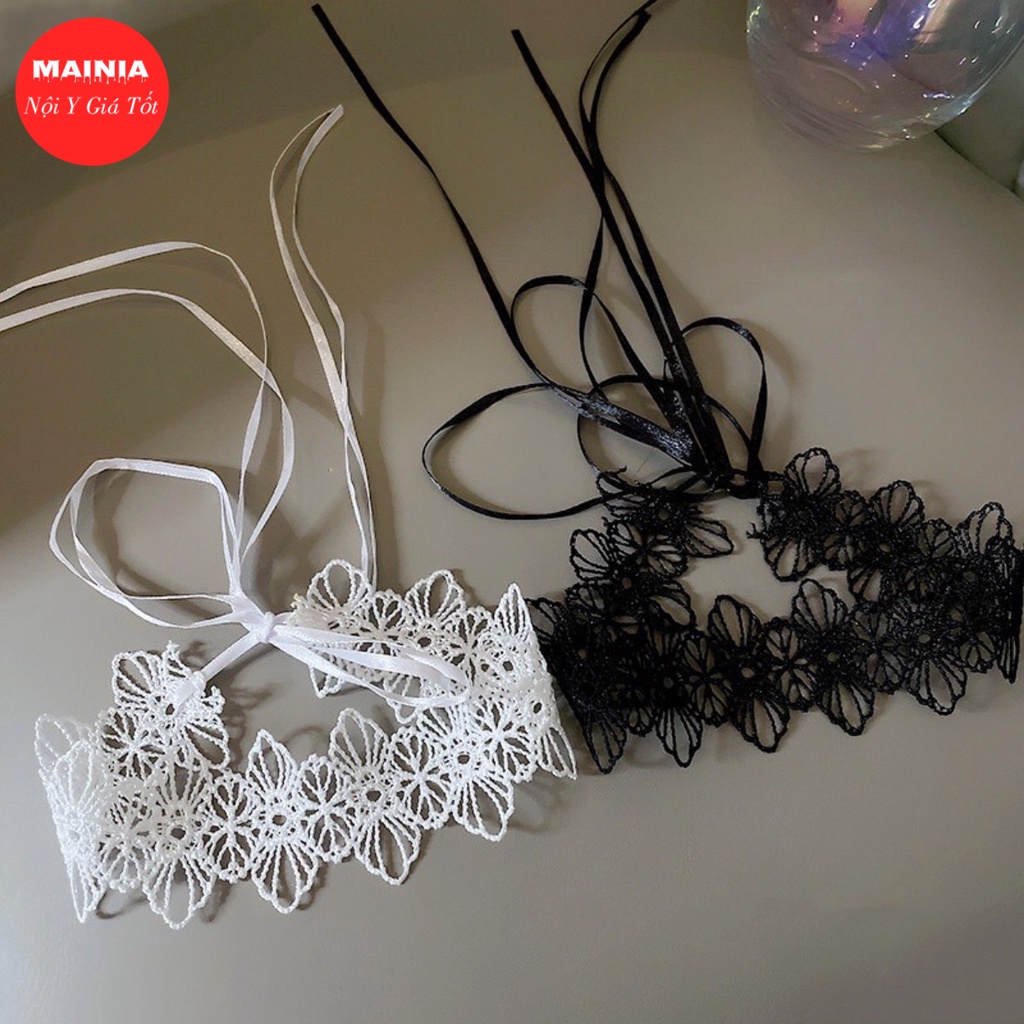 Choker Vòng Cổ Ren Hoa 2 Màu Trắng Đen Siêu Xinh Mainia Shop