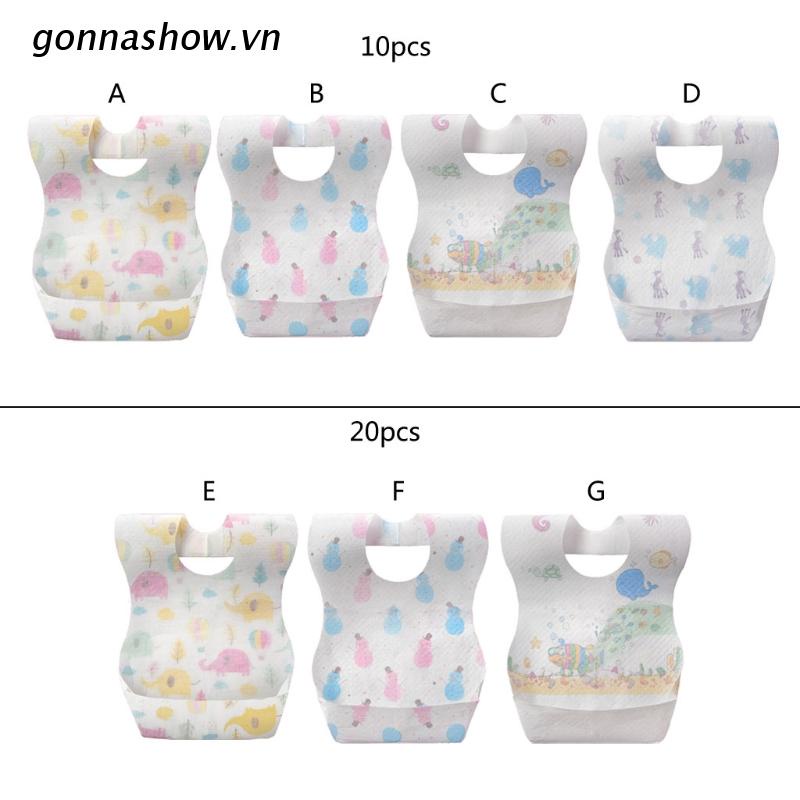 Set 10/20 yếm ăn không dệt dùng một lần cho bé