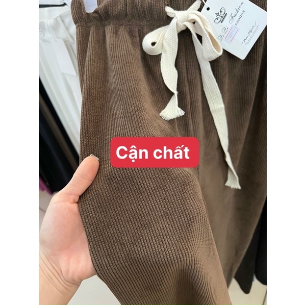 Quần nhung tắm ống xuông dây rút bản to hàng quảng châu l1