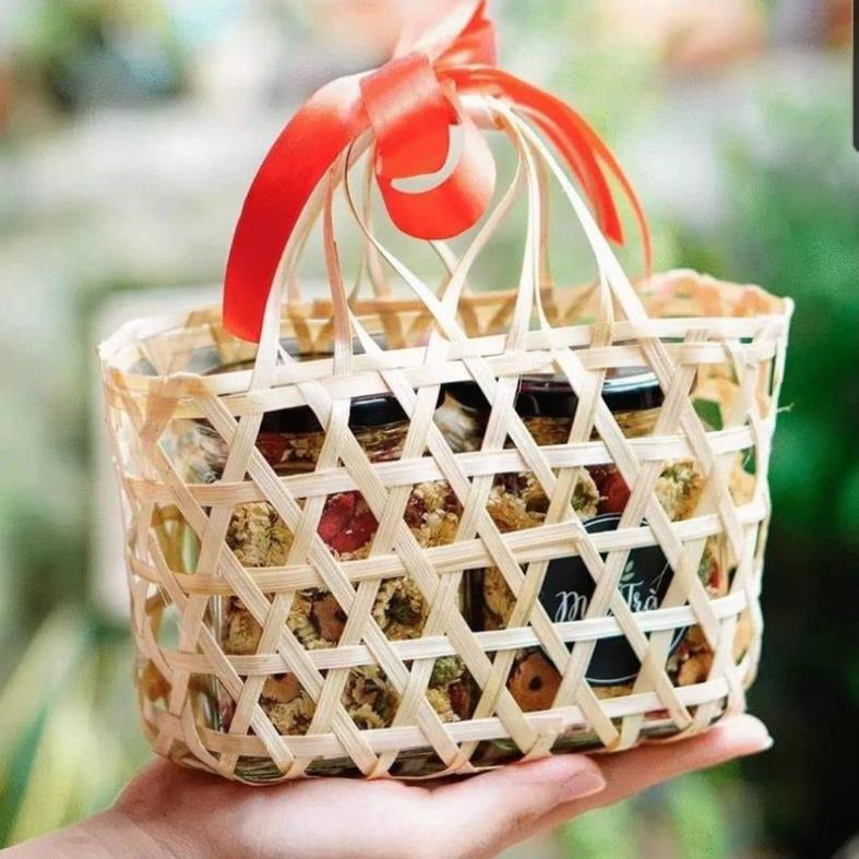 Set 10 làn tre mini size đựng 10 quả trứng