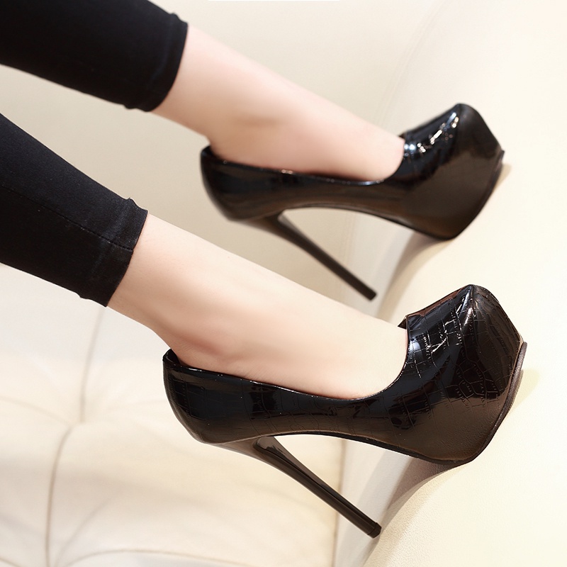CÓ SẴN SIZE 35 A03 giầy cao gót bít mũi gót cao 14cm màu đen sang chảnh;/.