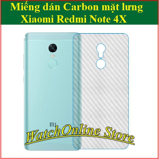 Dán carbon mặt lưng Xiaomi Redmi Note 4X