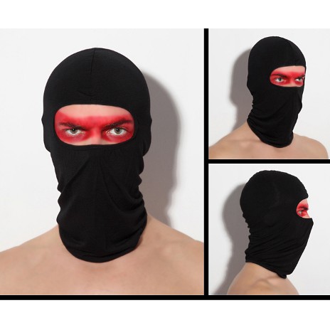 Khăn trùm đầu ninja đen Fullface chống nắng, chống bụi tiện dụng cho hoạt động ngoài trời