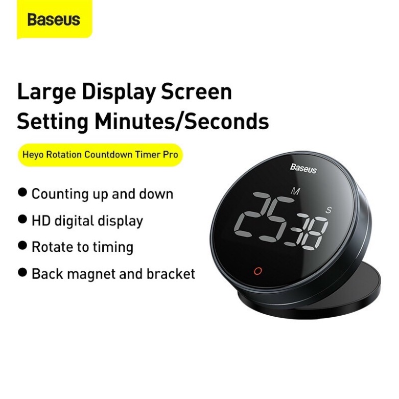 Đồng hồ điện tử gắn nam châm bấm giờ và hẹn giờ Baseus [FS]