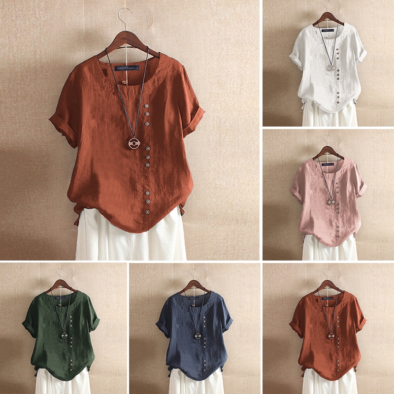 ZANZEA Áo blouse nút trước thời trang nữ tính