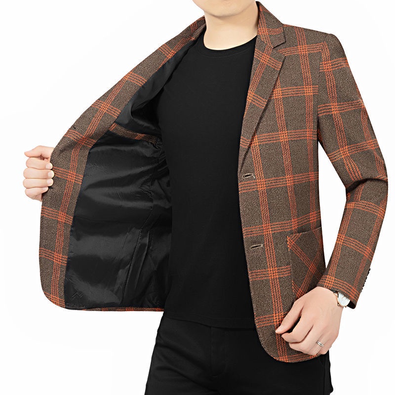 Áo Khoác Vest Kẻ Sọc Vuông Thời Trang Lịch Lãm Cho Đàn Ông Trung Niên