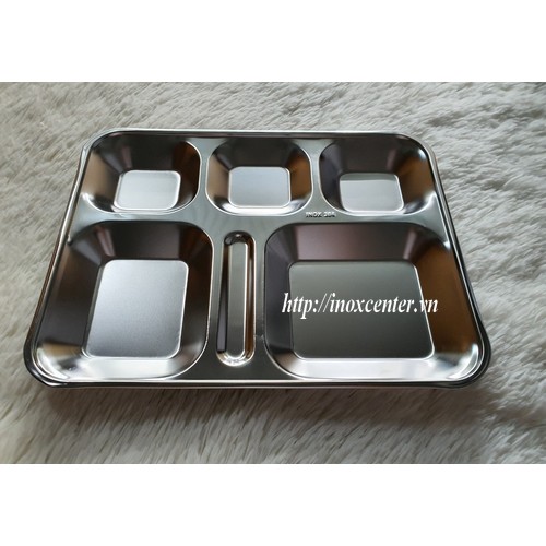 KHAY CƠM PHẦN 5 NGĂN INOX 304 CAO CẤP