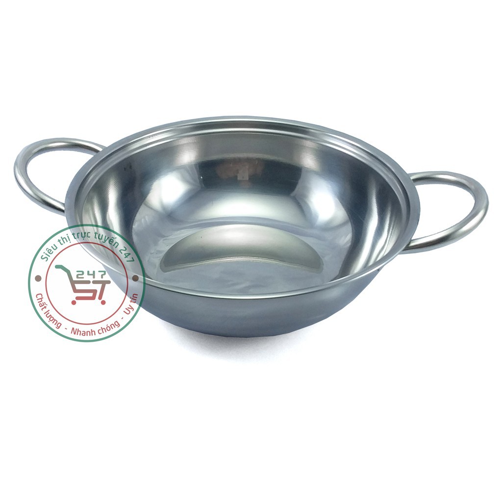 Lẩu Inox 4 dem 22 cm nắp Inox Rainy bền đẹp sáng bóng