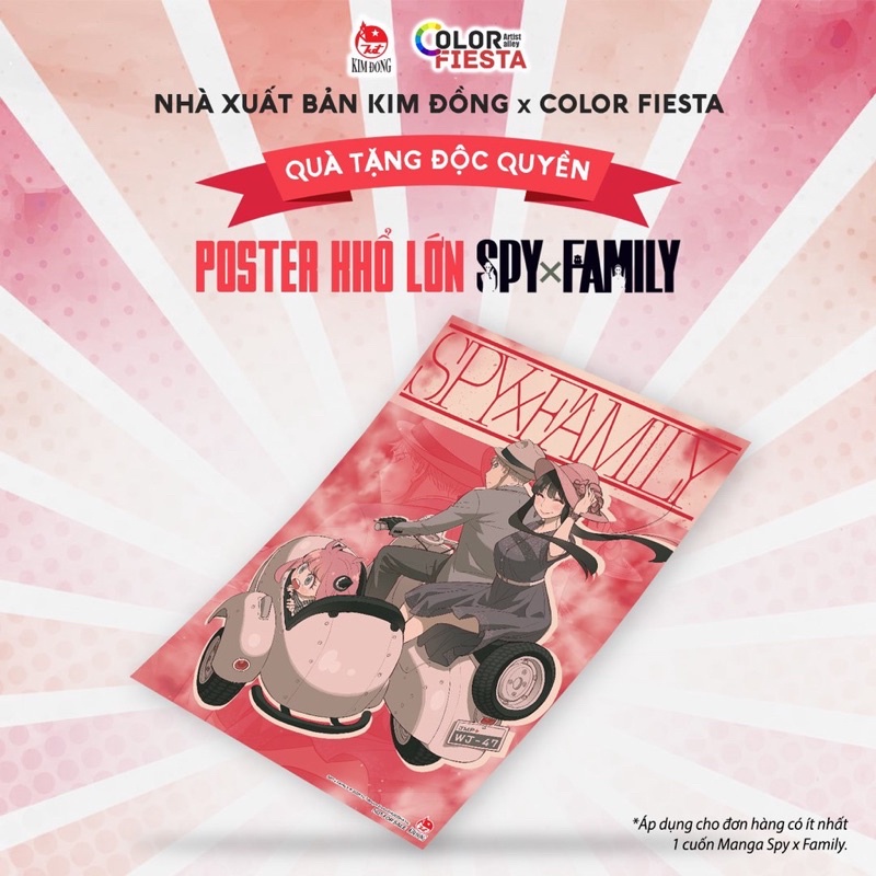 Áp phích Gia đình điệp viên Cofi - poster Spy x family Color fiesta 2021 treo tường trang trí.