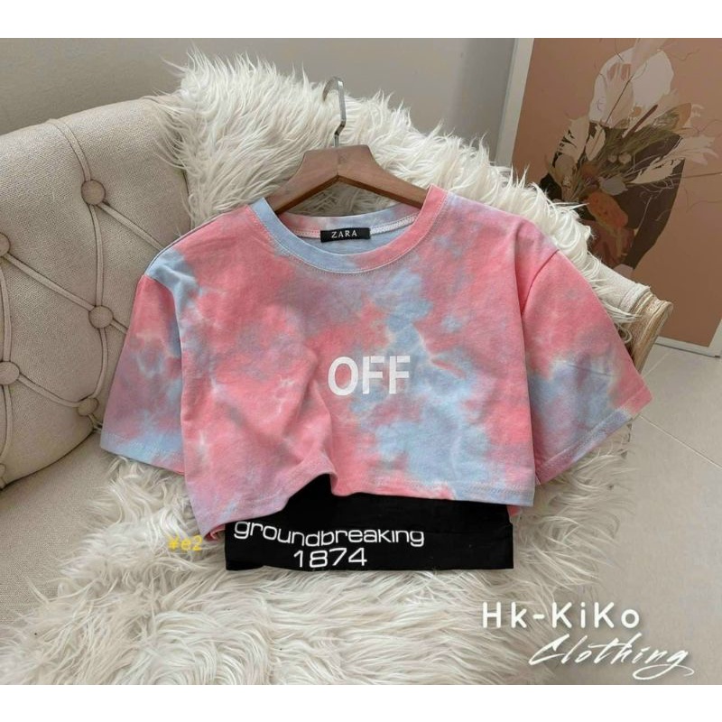 Áo croptop 2 món loang màu siêuu đẹp DA