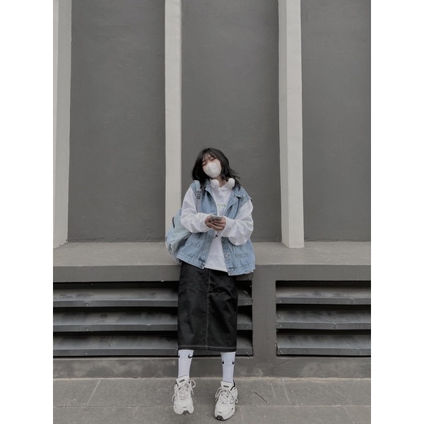 ÁO KHOÁC//GILE BÒ DENIM TÚI HỘP ẢNH THẬT