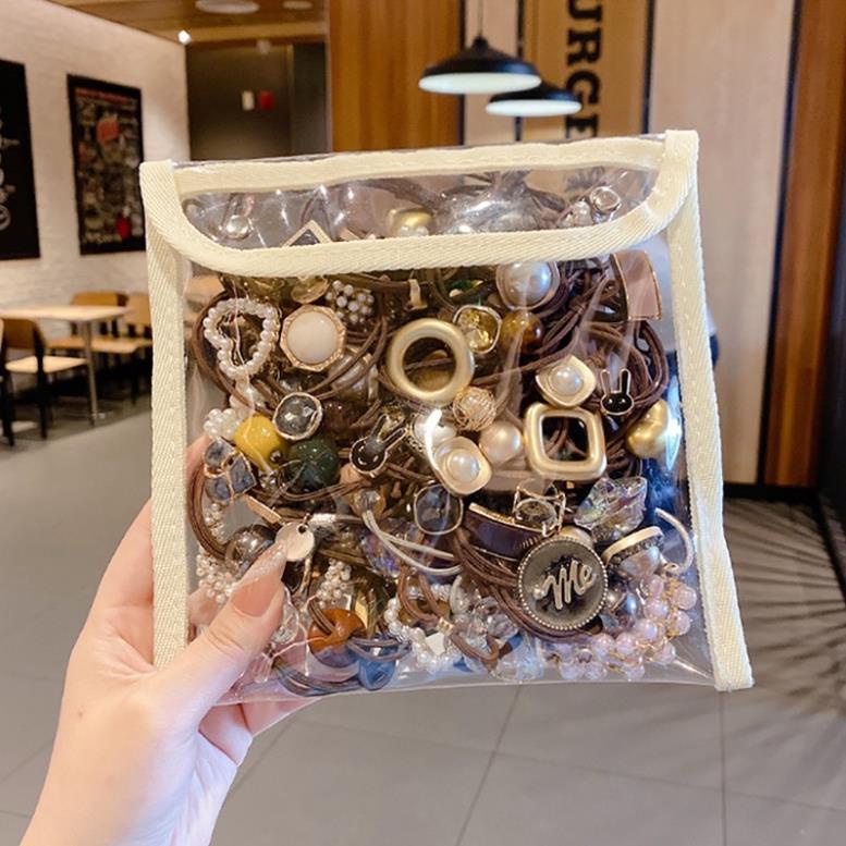 ❤️ Dây buộc tóc set 20 chun buộc tóc túi nhựa trong mix nhiều hình dễ thương ❤️