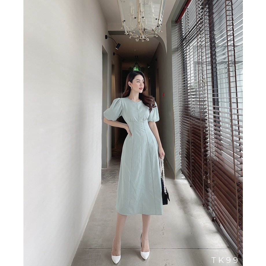 BBSTORES Đầm Xoè Tay Phồng Kiểu Dáng Nhẹ Nhàng Cho Các Nàng Đi Làm Đi Tiệc - TK99