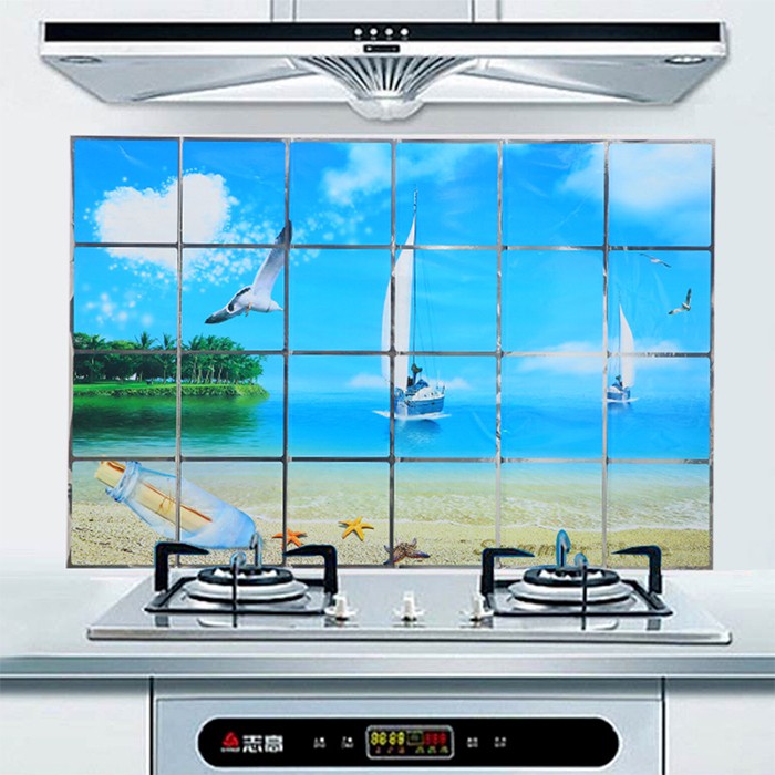 Giấy Dán Cách Nhiệt Trang Trí Nhà Bếp - Không Thấm Nước Dầu Mỡ - Decal Dán Tường