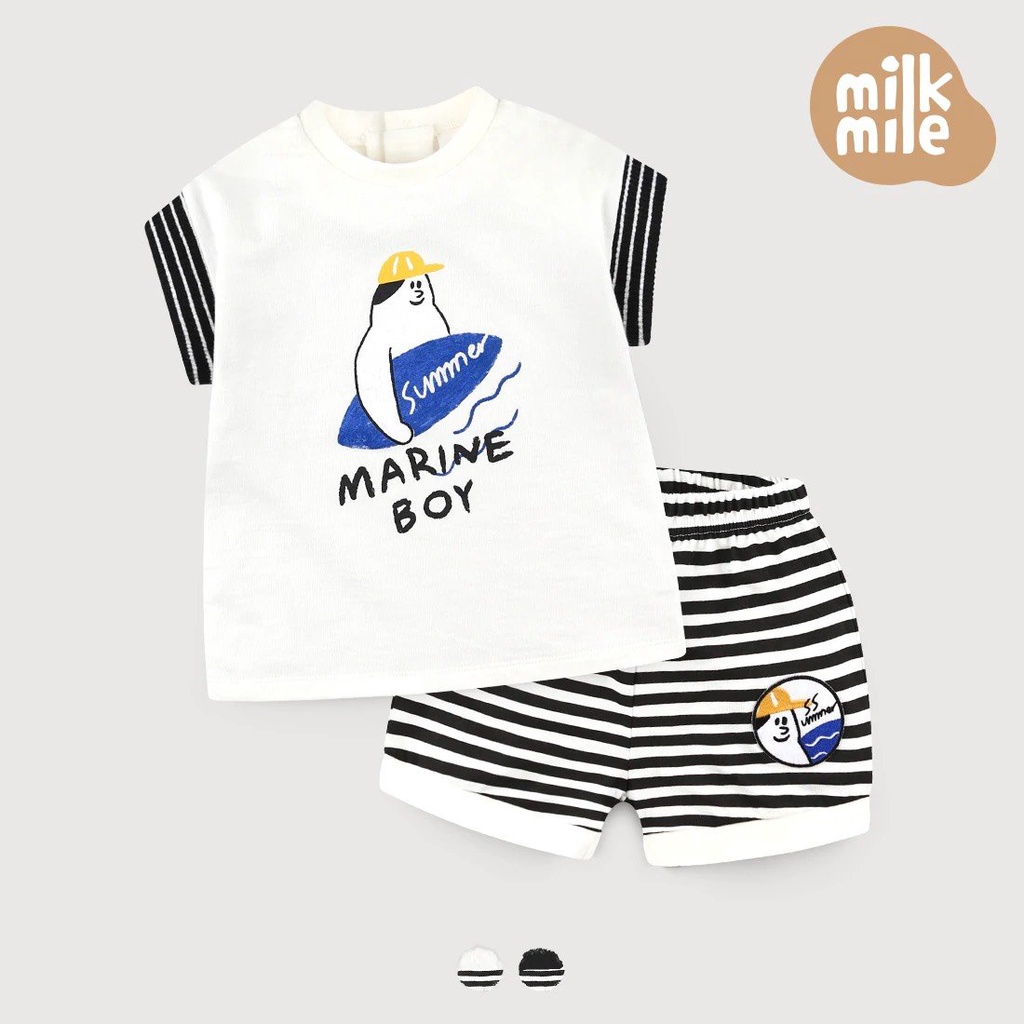 SET THUN SỌC MILKMILE HOẠ TIẾT MARINE BOY DỄ THƯƠNG CHO BÉ 2-7T