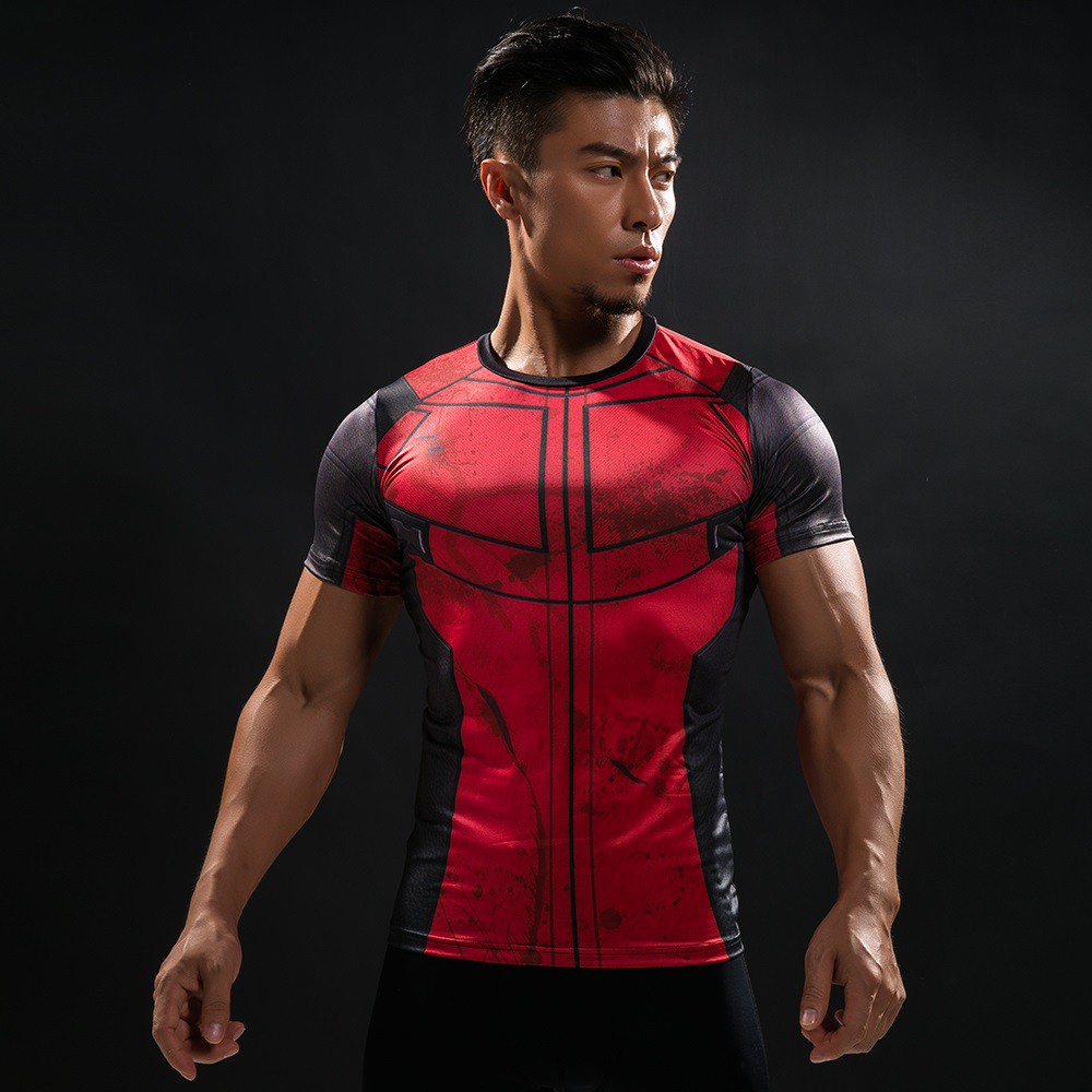 Áo thun 3D HUQISHA họa tiết Spiderman siêu anh hùng thiết kế ngắn tay cổ tròn thời trang quần áo thể thao