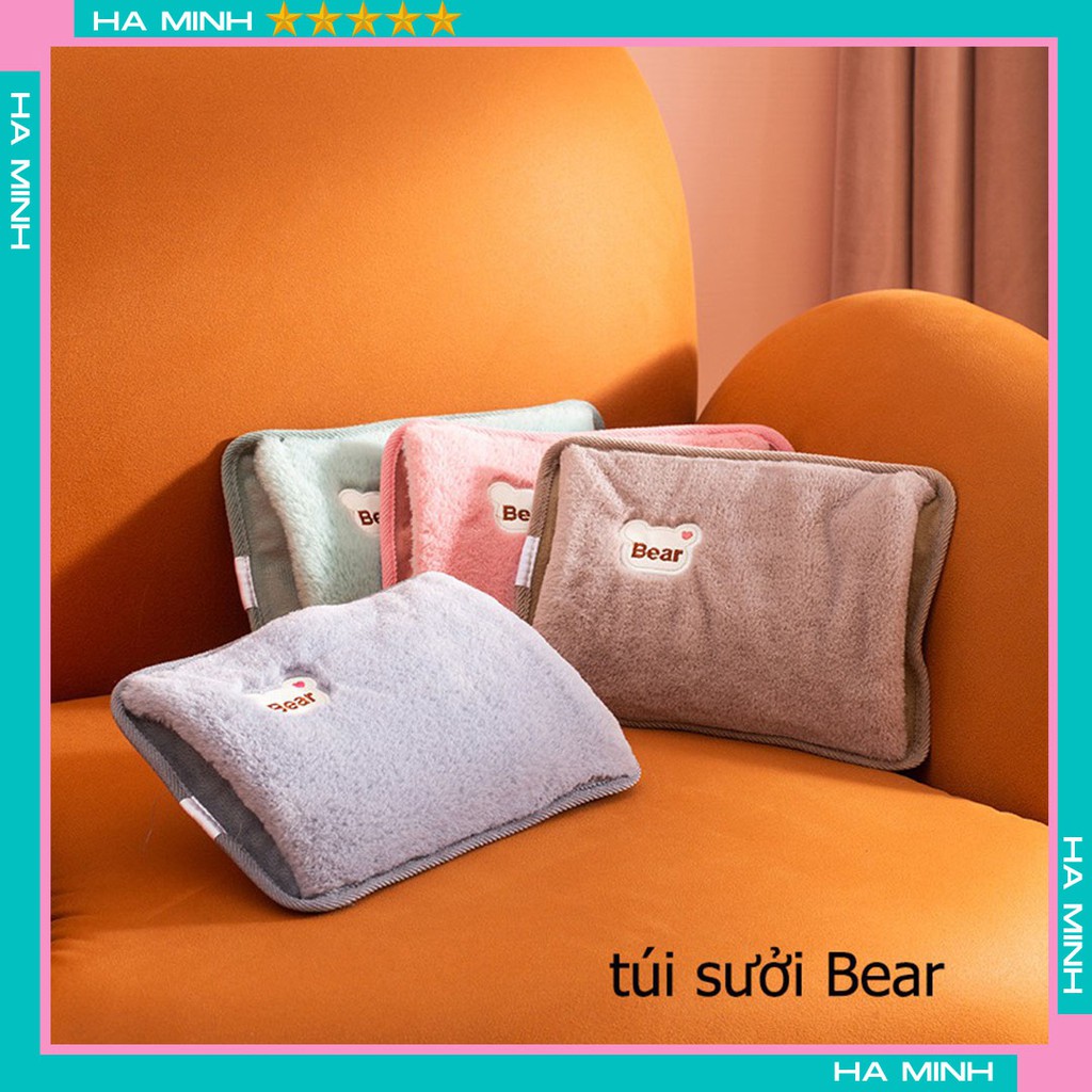 Túi sưởi, chườm nóng bụng, giảm đau bụng, giữ ấm hạ sốt gấu Bear cắm điện