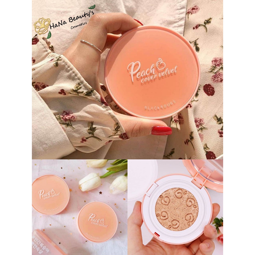 Phấn Nước Trái Đào Black Rouge Peach Cover Velvet Cushion