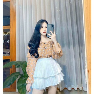 Chân váy 2 tầng xếp ly hàng quảng châu freeship 50k