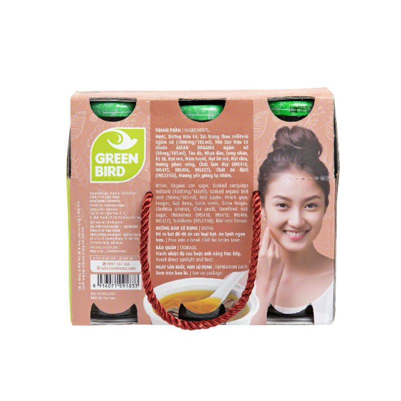 Lốc Green Bird - Chè Dưỡng Nhan Tổ Yến & Trùng Thảo -