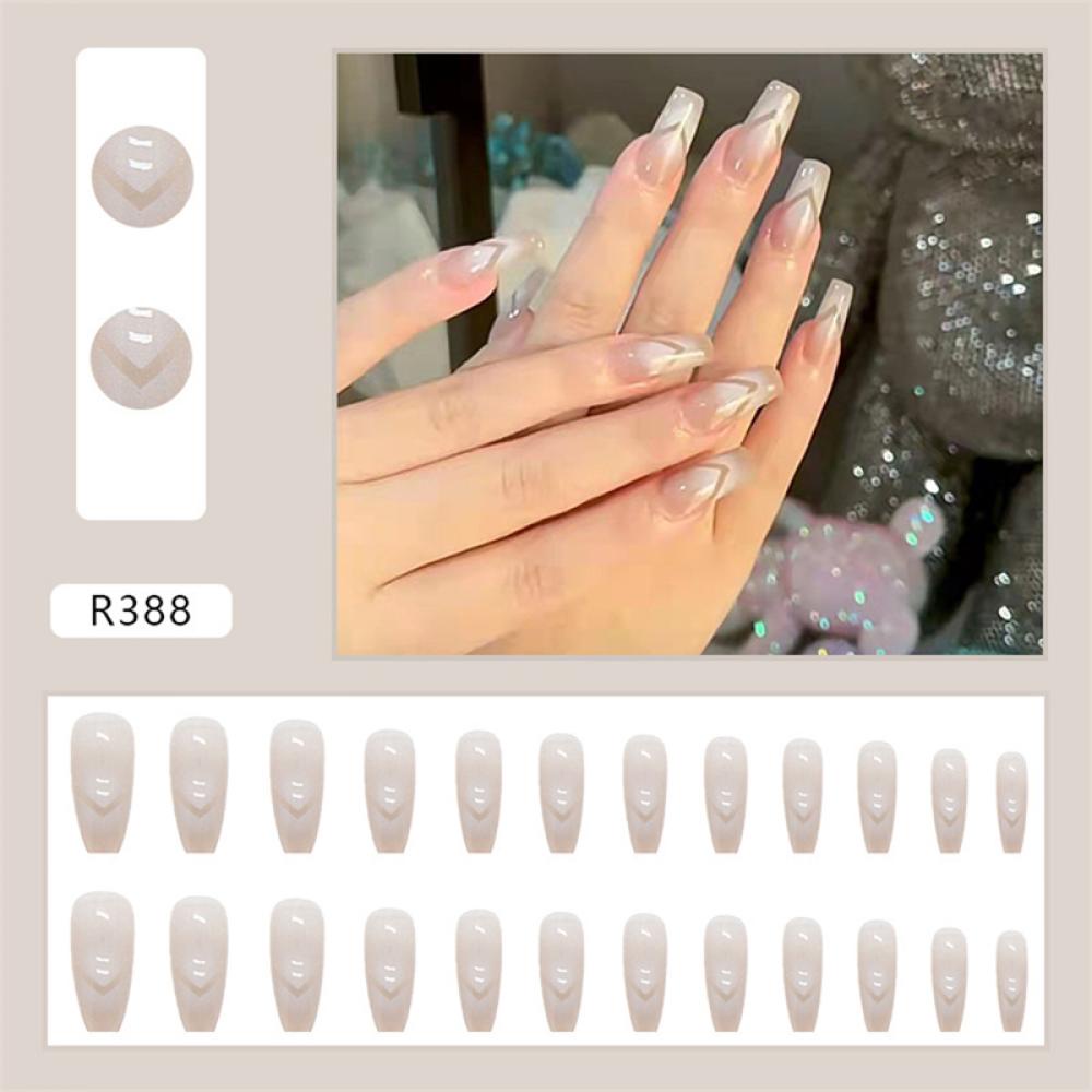 Set 24 Móng Tay Giả Nhiều Màu Dễ Thương F6Y9