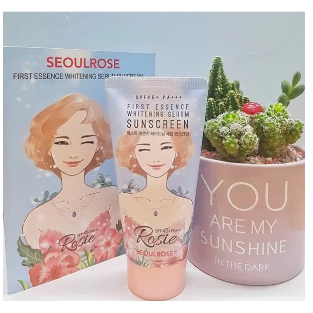 Kem Chống nắng Rosie Seoul Rose First Essence Whitening Serum Sunscreen