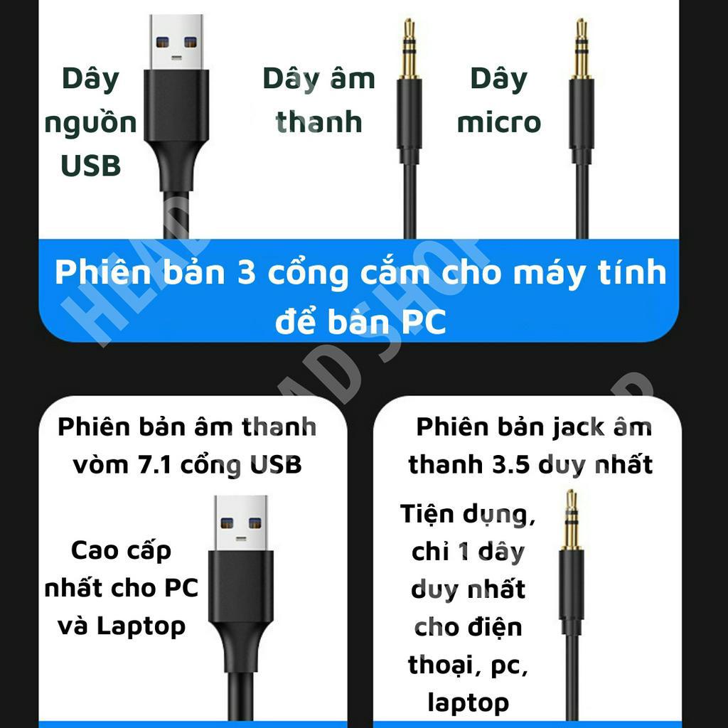 Tai nghe Gaming Mèo chụp tai có mic đèn led RGB cho máy tính PC Laptop Điện thoại âm thanh vòm PSH HeadShop