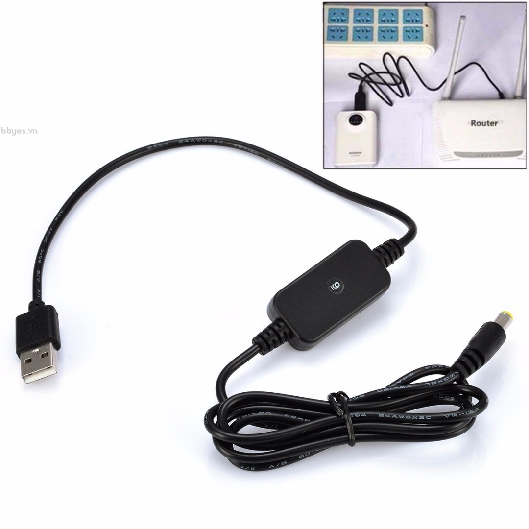 Cáp chuyển đổi DC-DC USB 5V sang 9V / 12V DC Jack 5.5 * 2.1mm Mô-đun nguồn tăng cường