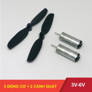 2 mô tơ máy bay tàu lượn M50 siêu nhỏ điện áp 3V-6V kèm cánh quạt thuận nghịch 19000 - 37000 RPM - LK0111