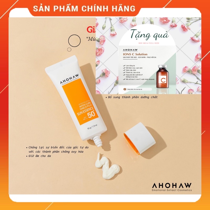 Kem chống nắng Ahohaw Inten-Cure Shield Plus Sun Essence SPF 50+/PA+++