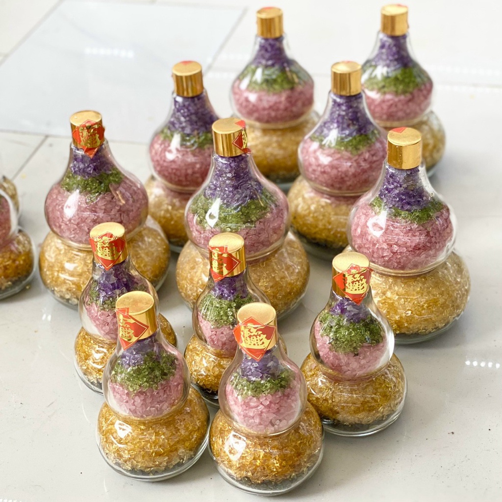 Hồ Lô Đá Vụn Thach Anh Ngũ Sắc - Cao 11cm & 14cm