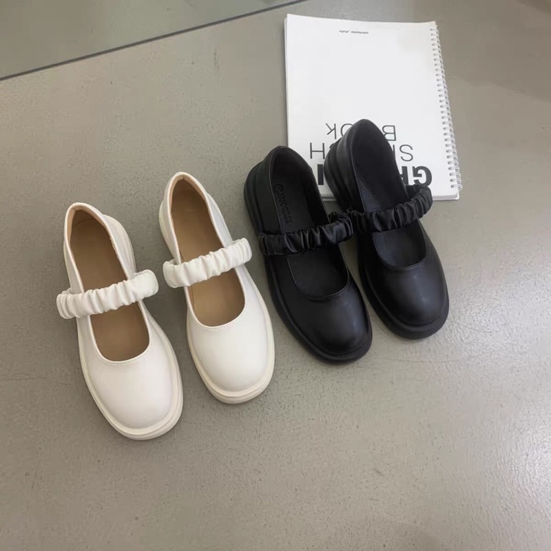 Giày búp bê quai chun nhún chất da