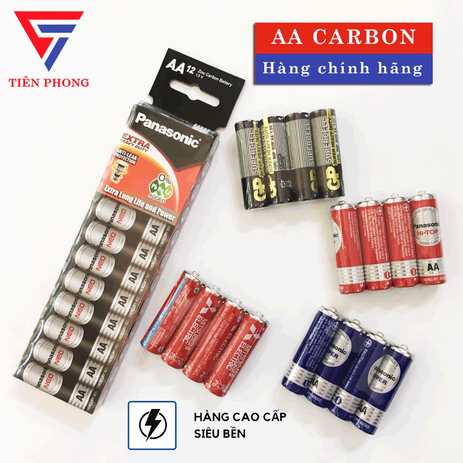 Pin tiểu AA Carbon Panasonic, GP, Maxell, Rocket Hàng Chính Hãng