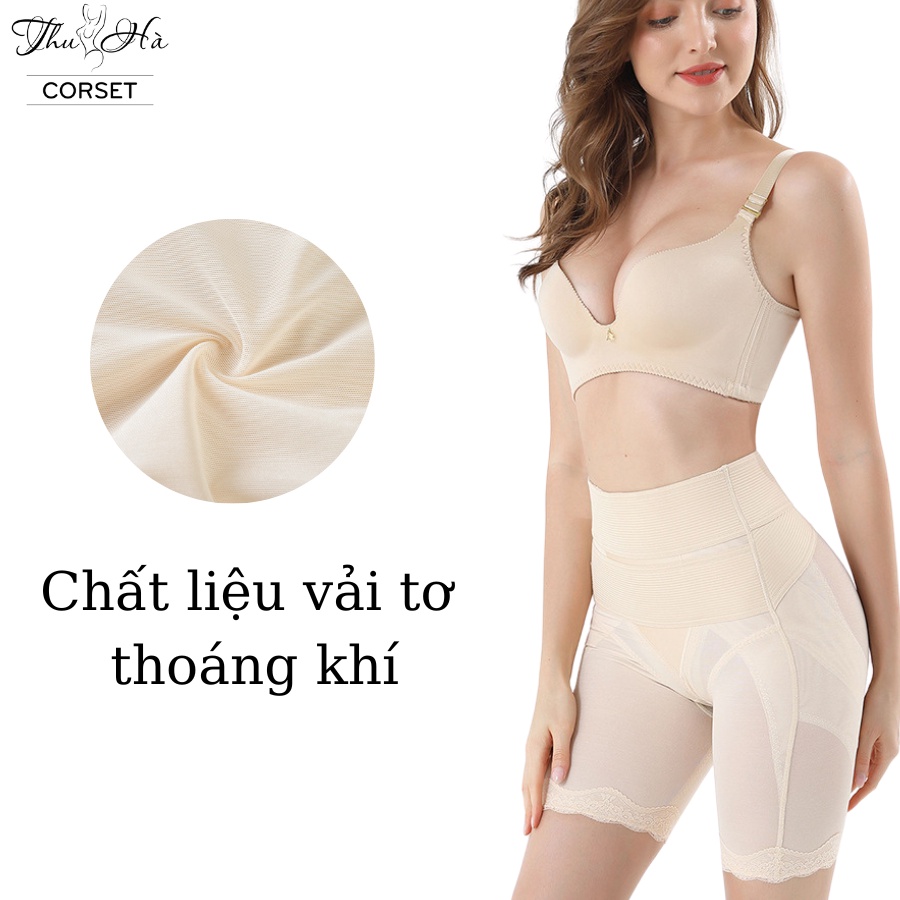 Quần gen nịt bụng, nâng mông cạp cao, định hình siết eo chống cuộn, nâng mông chống xệ cao cấp
