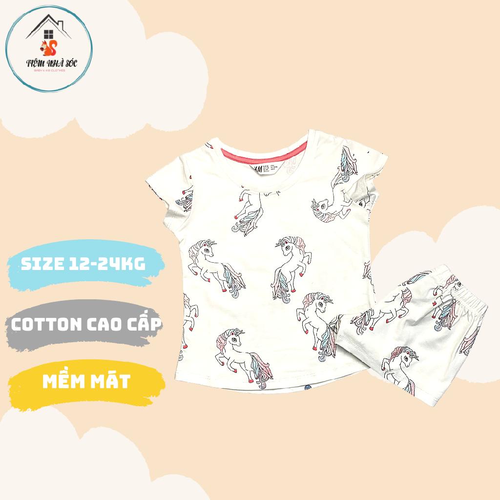 Bộ cộc tay bé gái hiệu H.M size 2 - 6 tuổi Tiệm Nhà Sóc