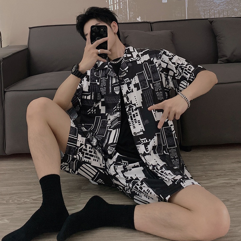 Bộ Đồ Ngủ Tay Ngắn Chất Lụa Thời Trang Mùa Hè Cho Nam