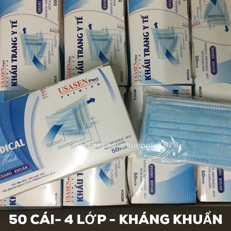 1 Hộp 50 Cái Khẩu Trang Kháng Khuẩn Mask 4 Lớp