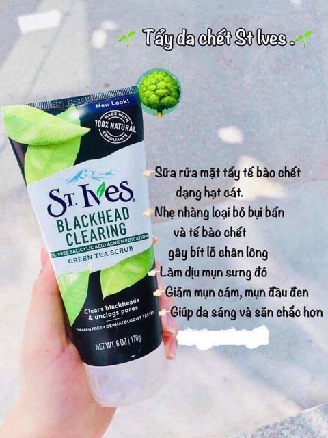 SỬA RỬA MẶT ST.IVES BLACKHEAD CLEARING GREEN TEA SCRUB