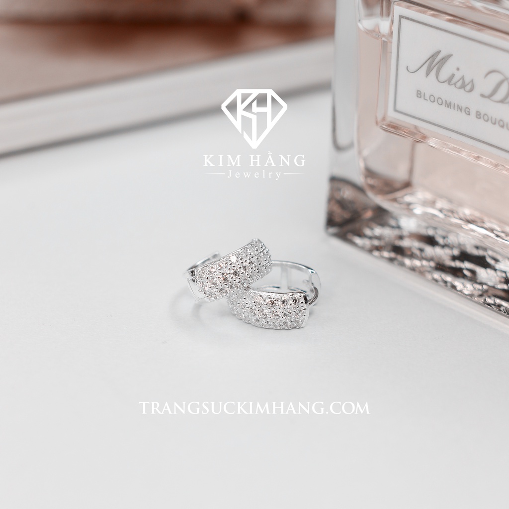 Khuyên Tai BẠC Thiết Kế Full Đá Tấm